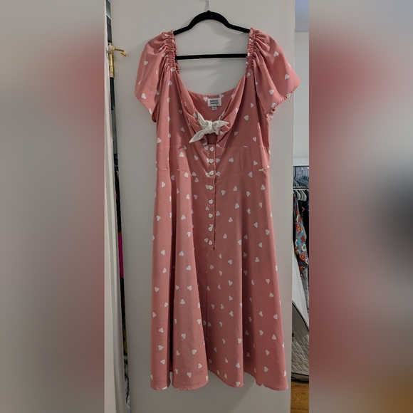 Unique Vintage Pink Heart Print Dress Size 1x/16 - Picture 2 of 5